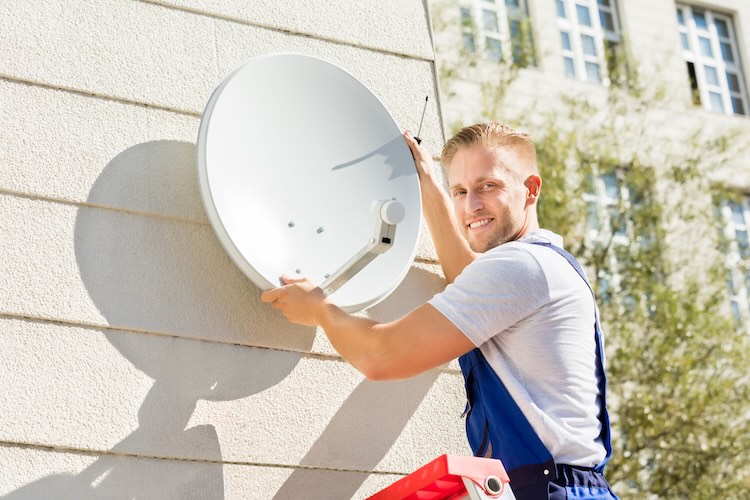 Installer with antenna installers insurance installing an antenna