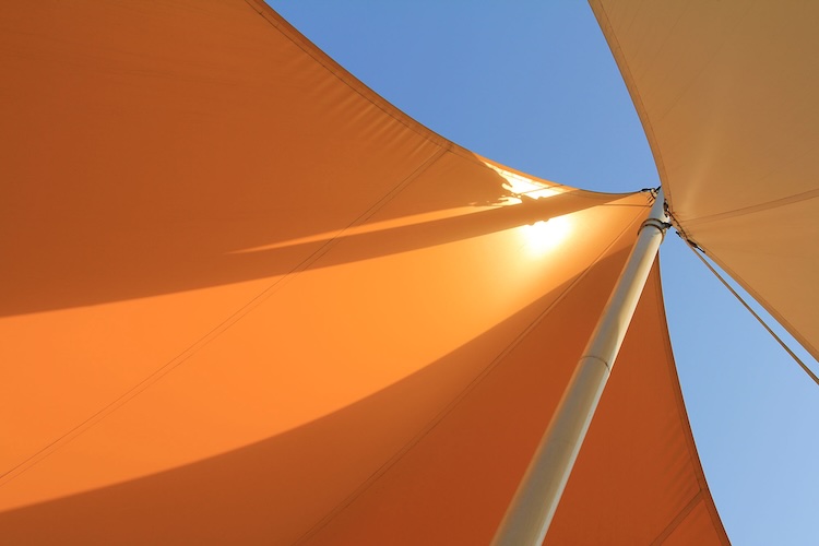 Recently installed shade sail