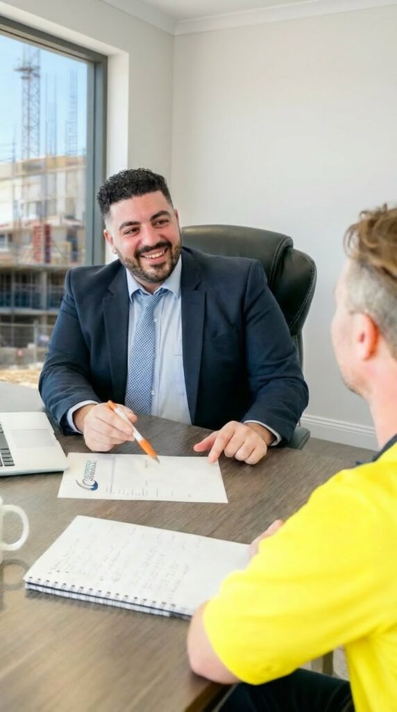 Contractor Cover insurance broker explaining public liability cover